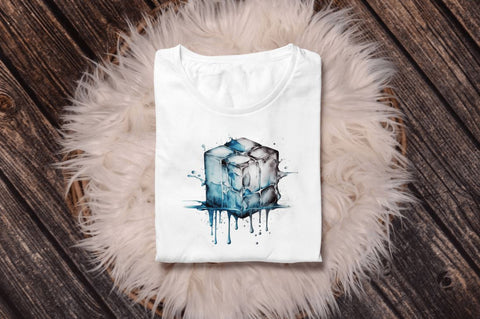 Watercolor Ice Cube Clipart Bundle Sublimation Regulrcrative 