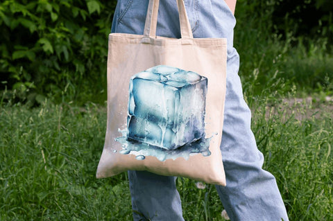 Watercolor Ice Cube Clipart Bundle Sublimation Regulrcrative 