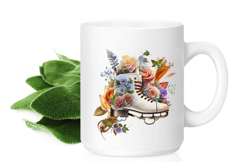 Watercolor Ice Skates and Roses Clipart Bundle Sublimation Regulrcrative 