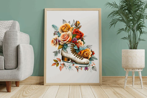 Watercolor Ice Skates and Roses Clipart Bundle Sublimation Regulrcrative 