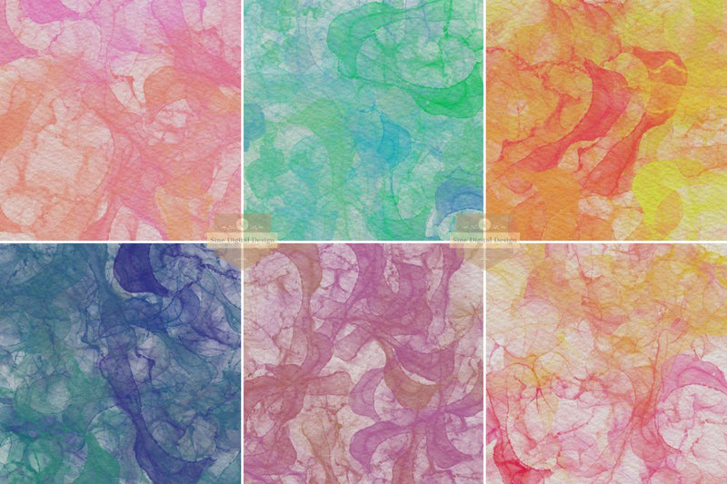 Watercolor Ink Paper Texture Digital Paper Background Pack - So Fontsy