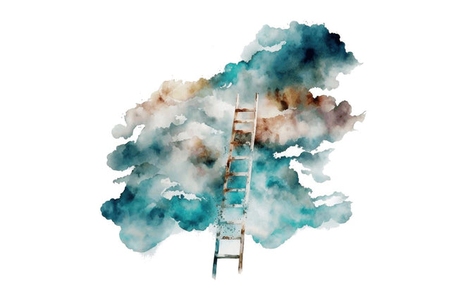 Watercolor Ladder Clouds Clipart Bundle Sublimation Regulrcrative 