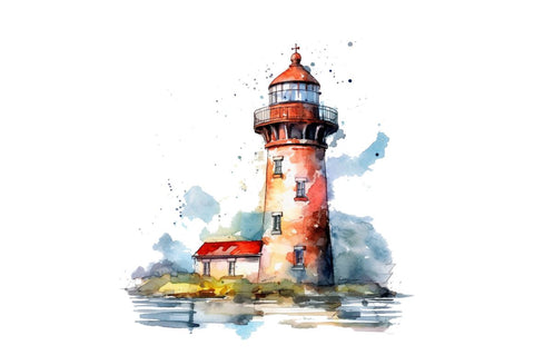 Watercolor Lighthouse Sublimation Bundle Sublimation Regulrcrative 