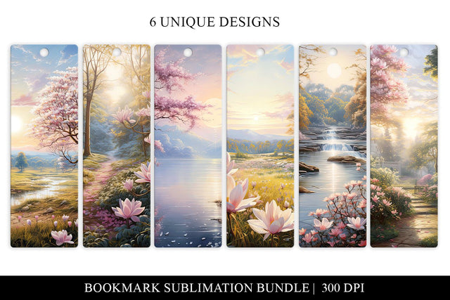 Watercolor Magnolia Printable Bookmarks Sublimation Bundle Sublimation BijouBay 