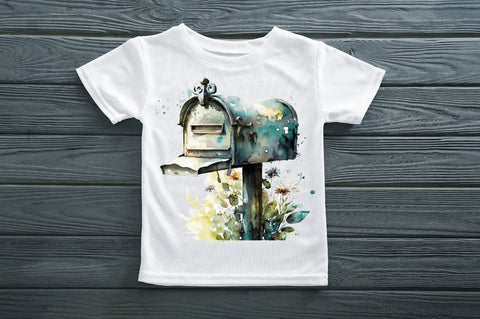 Watercolor Mailbox Clipart Bundle Sublimation Regulrcrative 