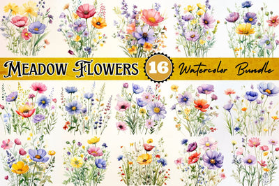 Watercolor Meadow Flowers Sublimation Regulrcrative 