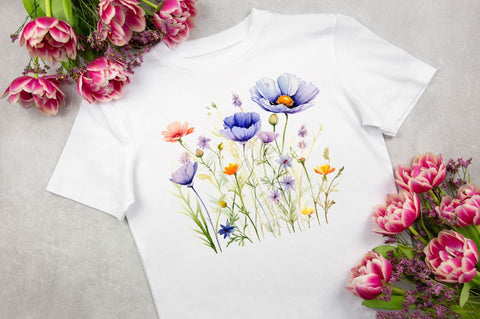 Watercolor Meadow Flowers Sublimation Regulrcrative 