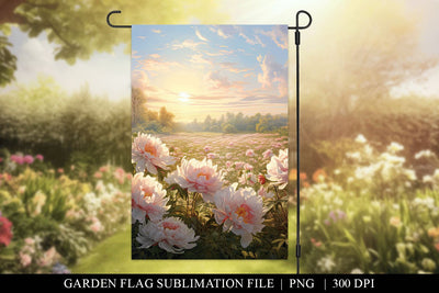 Watercolor Meadow Printable Garden Flag Sublimation PNG Sublimation BijouBay 