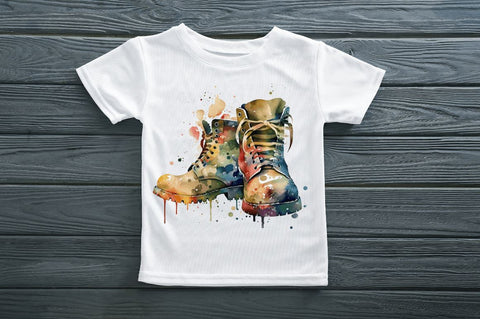 Watercolor Military Boots Clipart Bundle Sublimation Regulrcrative 