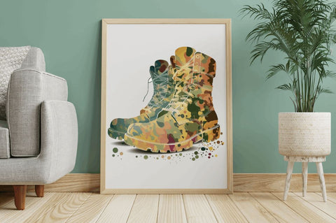 Watercolor Military Boots Clipart Bundle Sublimation Regulrcrative 