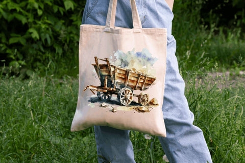 Watercolor Mining Cart Clipart Bundle Sublimation Regulrcrative 