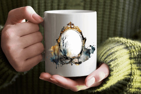 Watercolor Mirror Clipart Bundle Sublimation Regulrcrative 