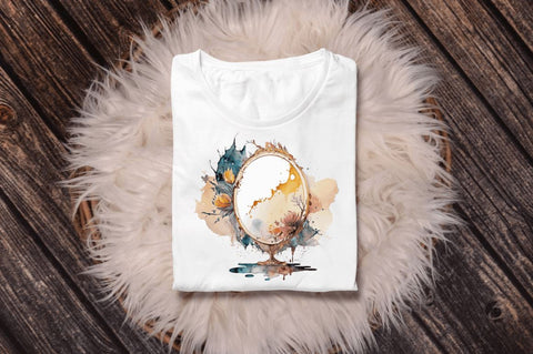 Watercolor Mirror Clipart Bundle Sublimation Regulrcrative 