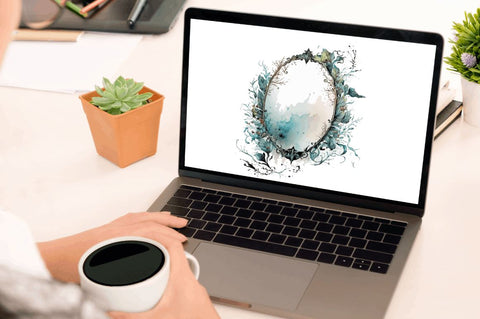 Watercolor Mirror Clipart Bundle Sublimation Regulrcrative 