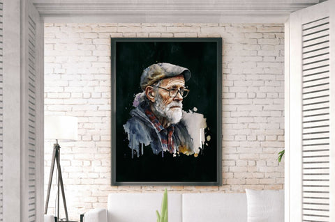 Watercolor Old Man Clipart Bundle Sublimation Regulrcrative 