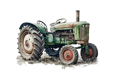 Watercolor Old Tractor Clipart Bundle Sublimation Regulrcrative 