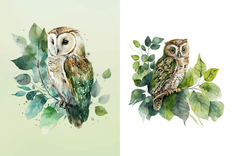 Watercolor Owl Sublimation Clipart Bundle Sublimation Regulrcrative 