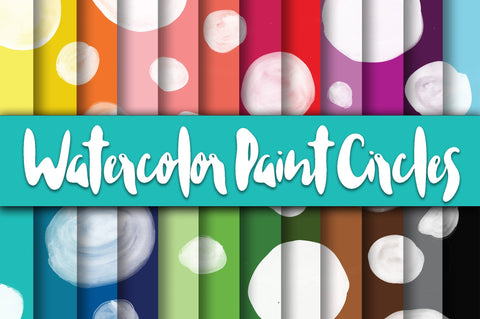 Watercolor Paint Circles Digital Paper Sublimation Old Market 
