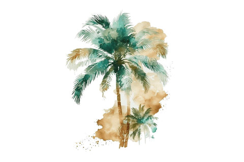 Watercolor Palm Tree Clipart Bundle Sublimation Regulrcrative 