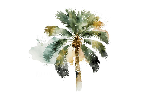 Watercolor Palm Tree Clipart Bundle Sublimation Regulrcrative 