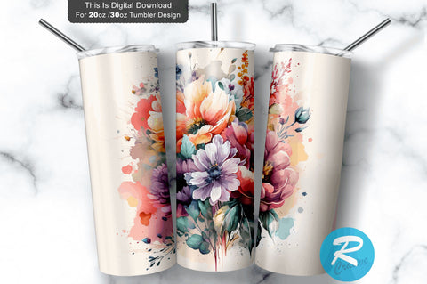 Watercolor Pastel Colorful 20 oz / 30 oz Tumbler PNG Sublimation Regulrcrative 