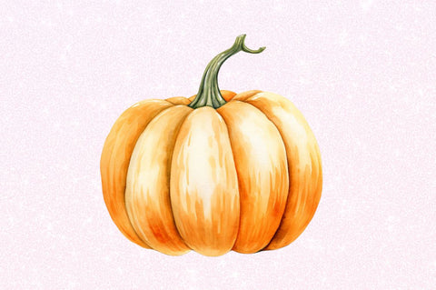 Watercolor pastel pumpkin Clipart Sublimation Regulrcrative 