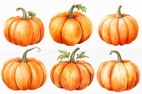 Watercolor pastel pumpkin Clipart Sublimation Regulrcrative 