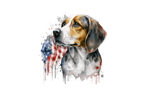 Watercolor Patriotic Dog Bundle Sublimation Regulrcrative 