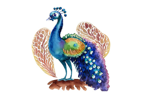 Watercolor Peacock Clipart Bundle Design Sublimation Rupkotha 