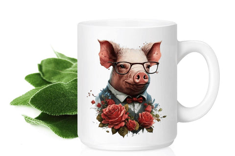 Watercolor Pig Gentlemen Clipart Bundle Sublimation Regulrcrative 