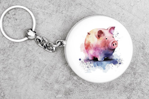 Watercolor Piggy Bank Clipart Bundle Sublimation Regulrcrative 