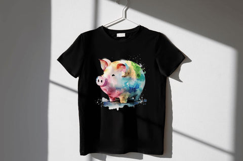 Watercolor Piggy Bank Clipart Bundle Sublimation Regulrcrative 