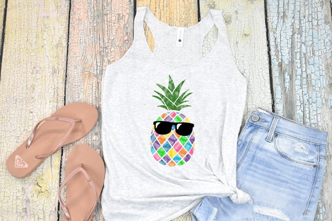 Watercolor Pineapple Sublimation | Summer Pineapple PNG Sublimation B Renee Design 
