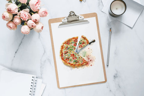 Watercolor Pizza Cutter Clipart Bundle Sublimation Regulrcrative 