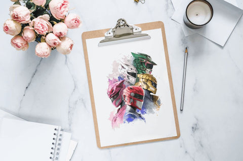 Watercolor Power Rangers Clipart Bundle Sublimation Regulrcrative 