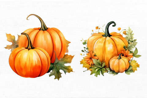 Watercolor Pumpkin Clipart Sublimation Regulrcrative 
