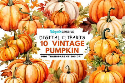 Watercolor Pumpkin Clipart Sublimation Regulrcrative 