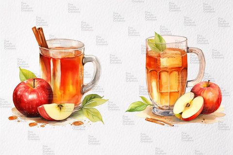 Watercolor Pumpkin Spice Fall Coffee Sublimation Fine Purple Elephant Creations 