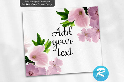 Watercolor Purple Floral 20 oz / 30 oz Tumbler PNG Sublimation Regulrcrative 