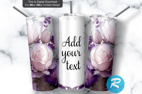 Watercolor Purple flower 20 oz / 30 oz Tumbler PNG Sublimation Regulrcrative 