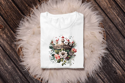 Watercolor Queen Crown Clipart Bundle Sublimation Regulrcrative 