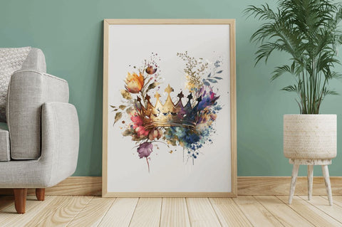 Watercolor Queen Crown Clipart Bundle Sublimation Regulrcrative 