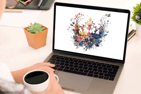 Watercolor Queen Crown Clipart Bundle Sublimation Regulrcrative 