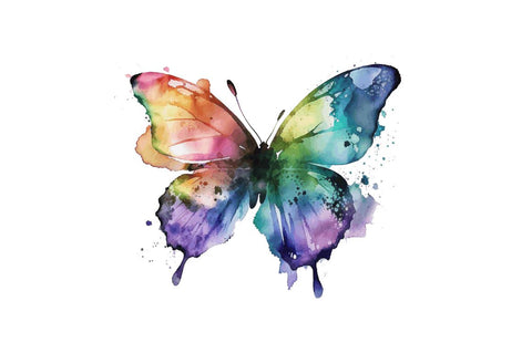 Watercolor Rainbow Butterfly Bundle Sublimation Regulrcrative 