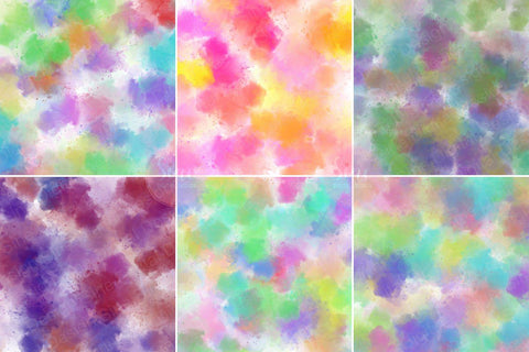 Watercolor Rainbow Splash Digital Papers Background Pack Digital Pattern SineDigitalDesign 