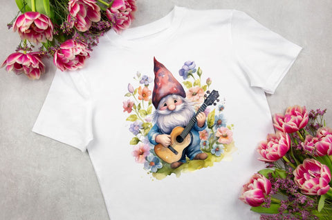 Watercolor Rockstar Gnome Clipart Bundle Sublimation Regulrcrative 