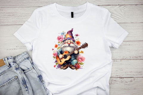 Watercolor Rockstar Gnome Clipart Bundle Sublimation Regulrcrative 
