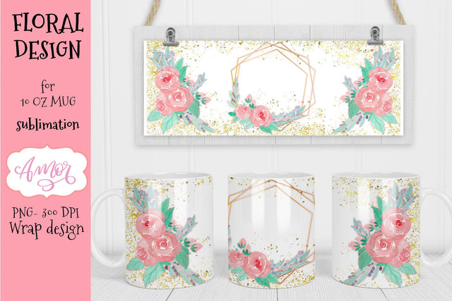 Watercolor roses Customizable design for mug sublimation Sublimation Amorclipart 