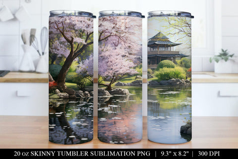 Watercolor Sakura Spring 20 Oz Tumbler Sublimation Bundle Sublimation BijouBay 