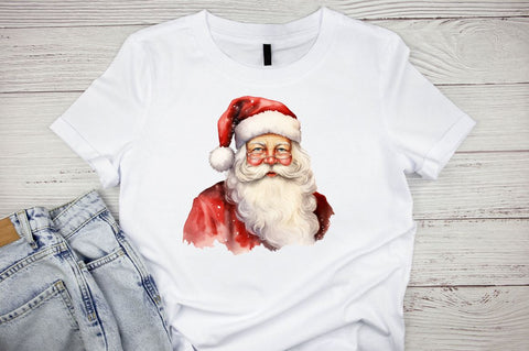 Watercolor Santa Claus Clipart Bundle Sublimation Regulrcrative 